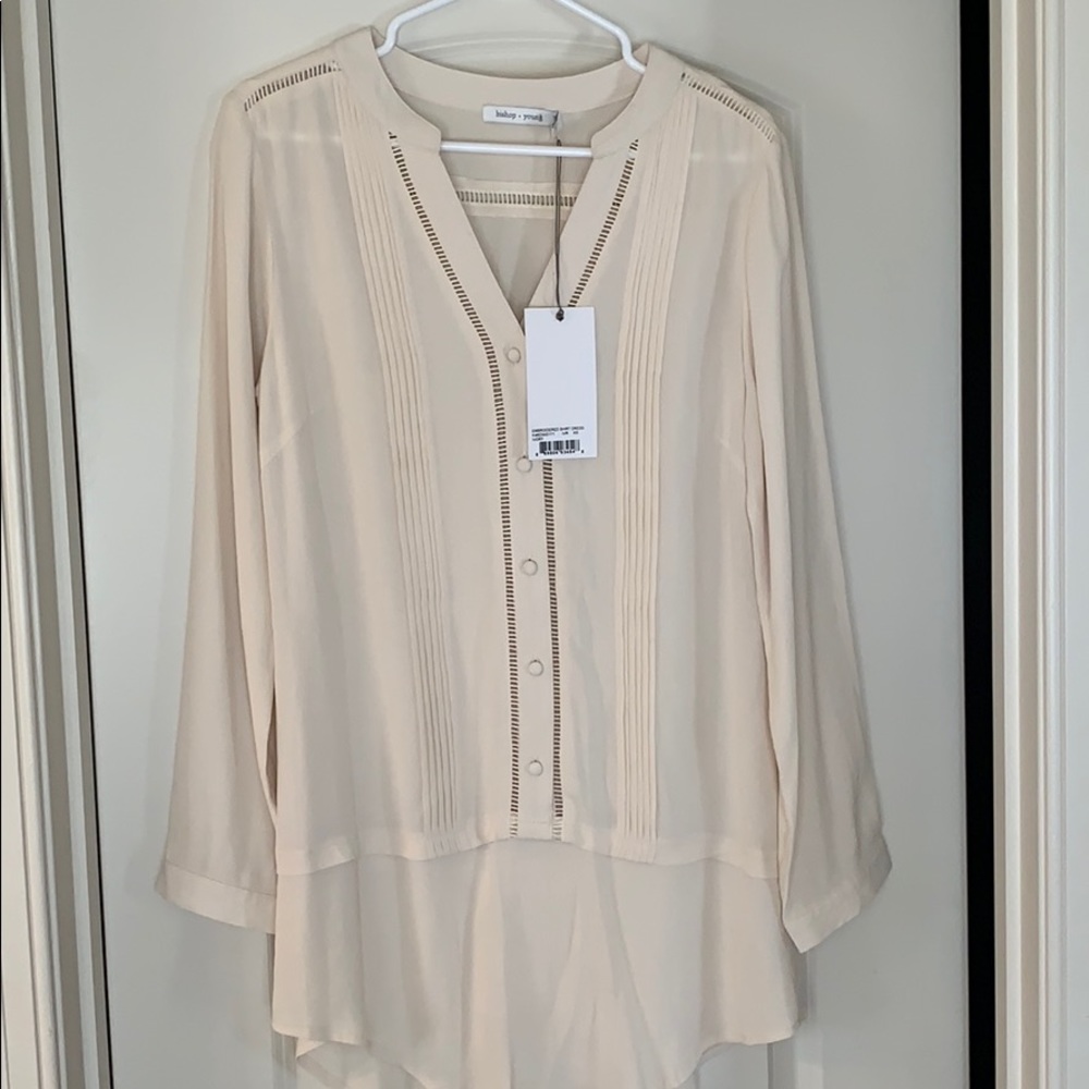 Bishop and young ivory embroidered shirt dress
